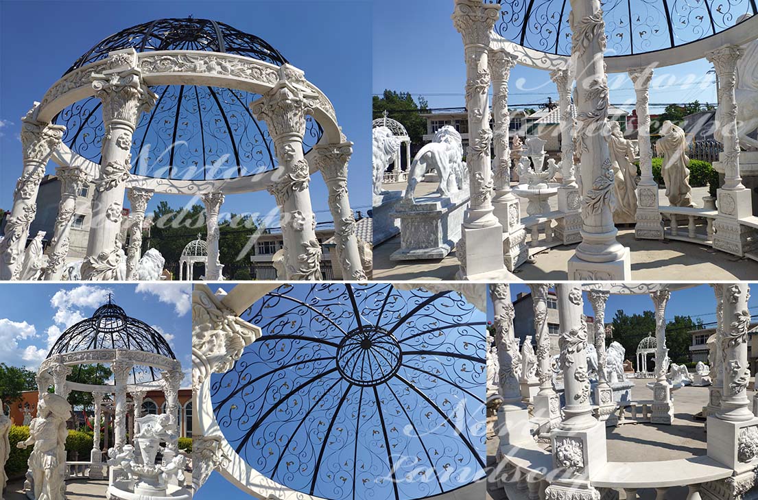 Carved pattern marble gazebo