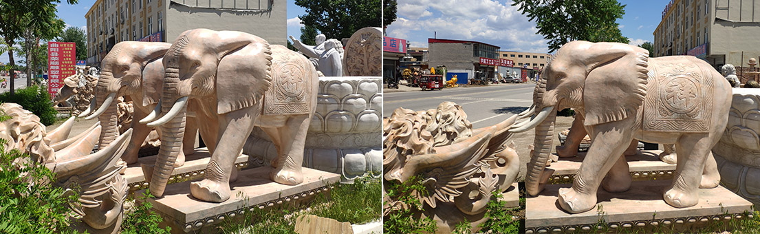 Marble elephant sculpture