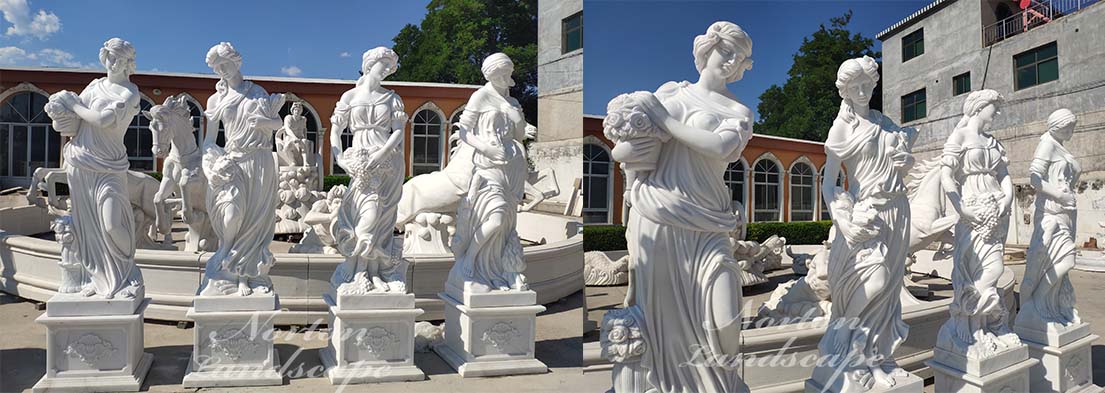 Marble four seasons goddess statues