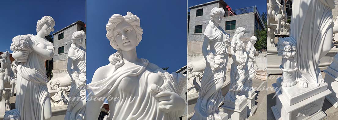 Marble four seasons goddess statues
