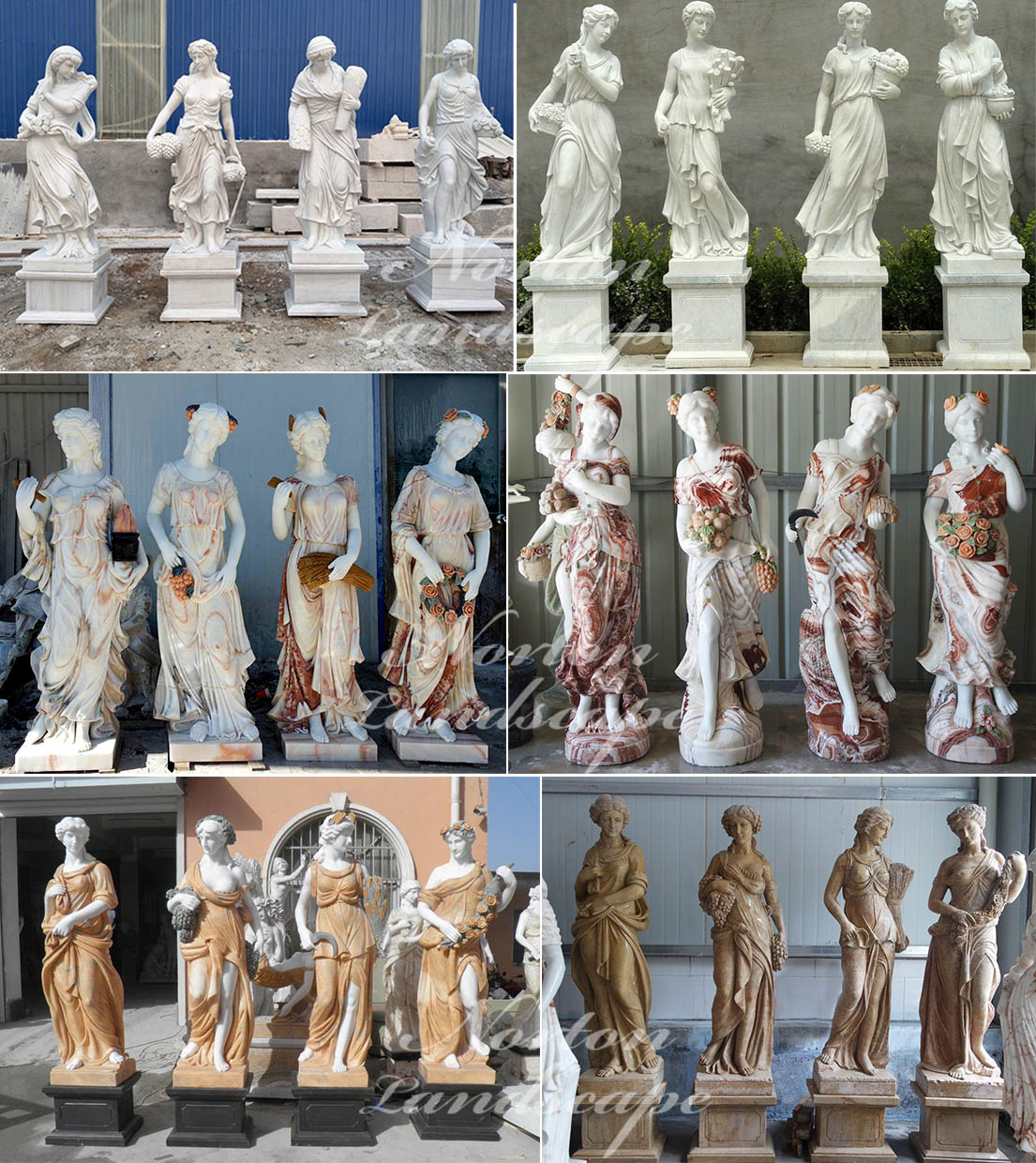 Marble four seasons goddess statues