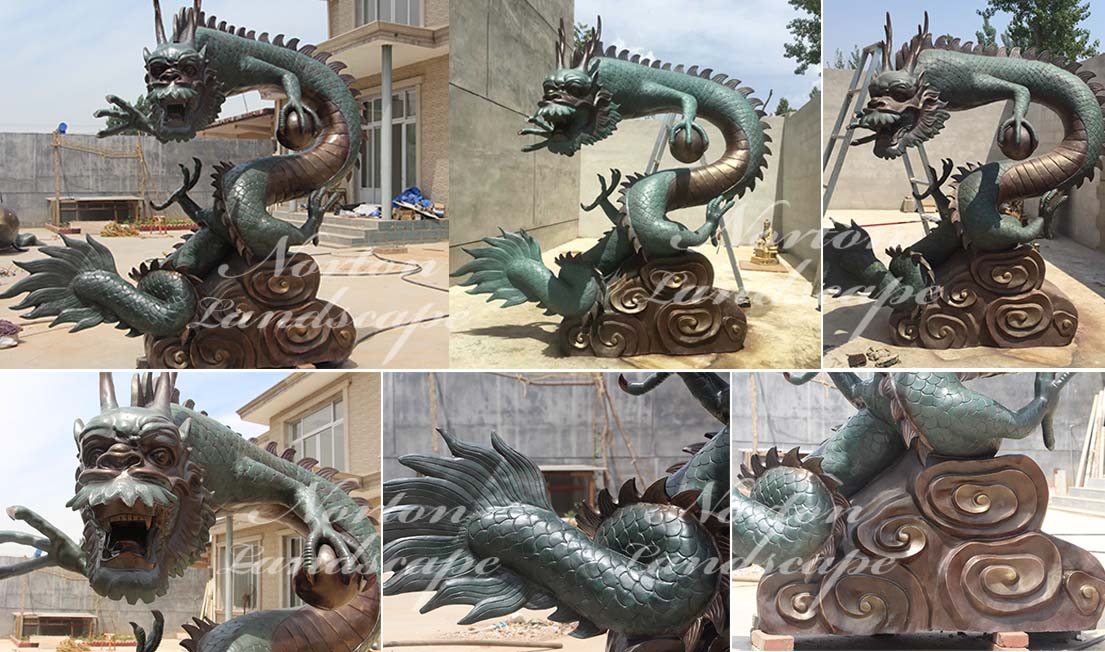 Bronze dragon sculpture