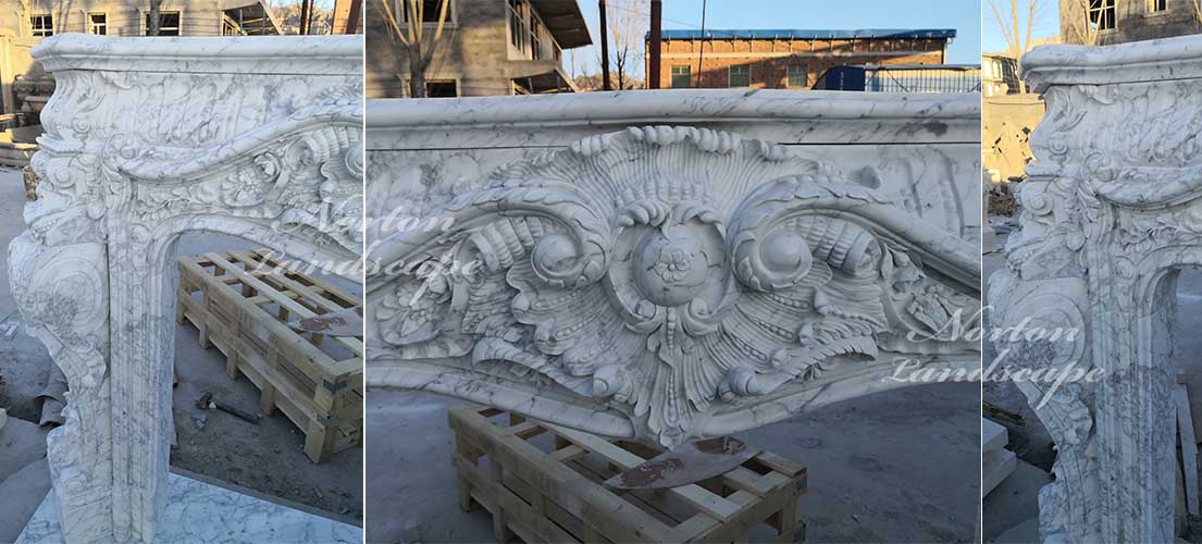 Carved marble fireplace