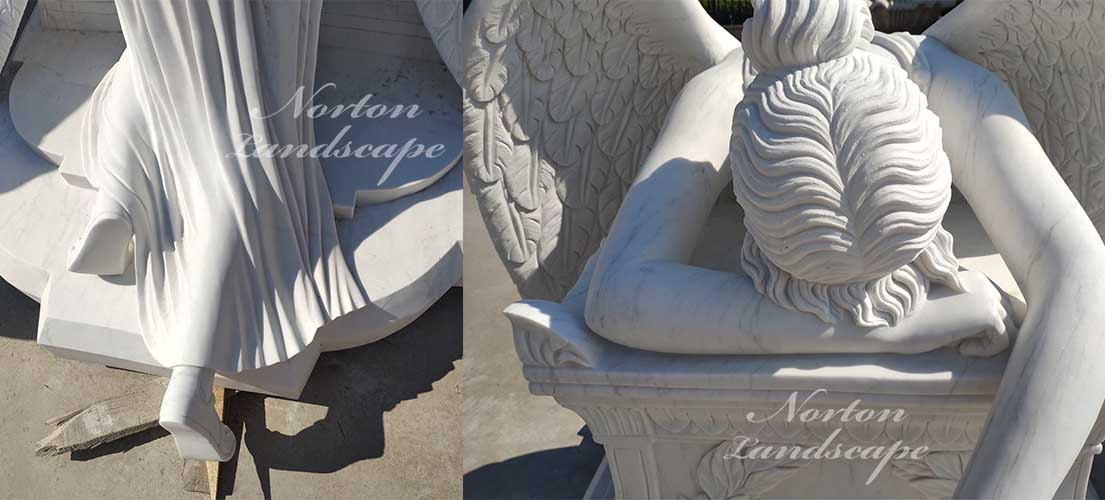 Weeping angel tombstone sculpture