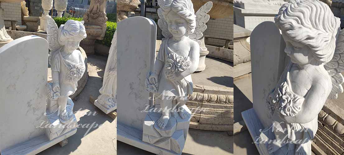 Stone girl statue tombstone