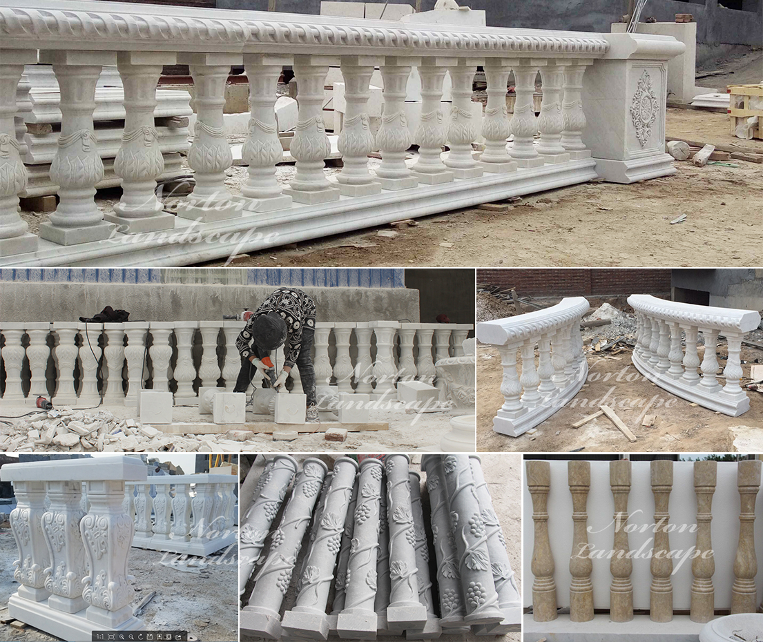 Marble carved handrail