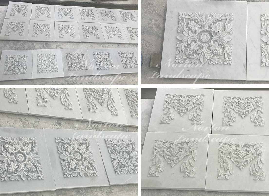 Marble carved pattern relief