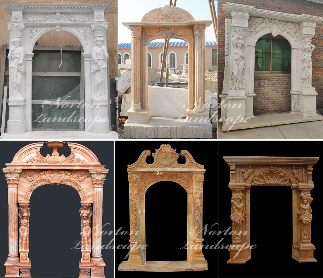 white marble door frame