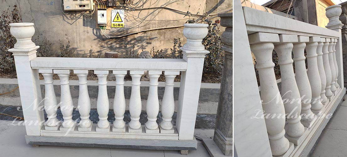 White marble handrail