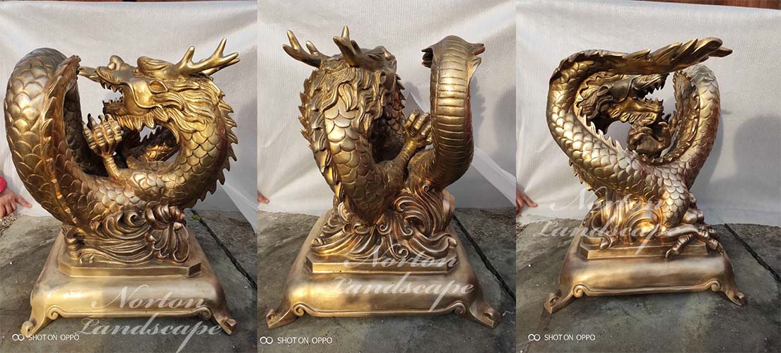 brass dragon sculpture