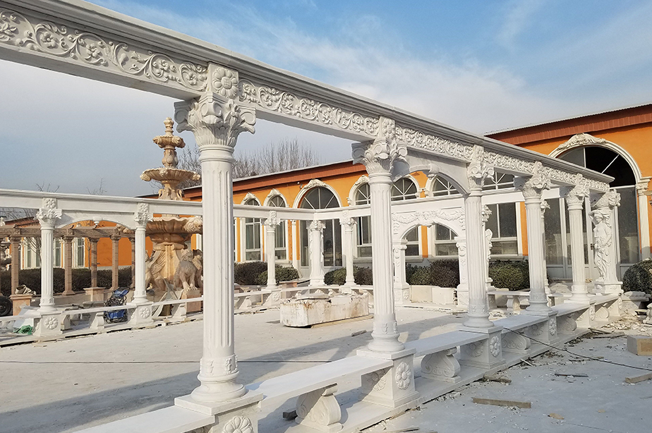 Large white marble gazebos