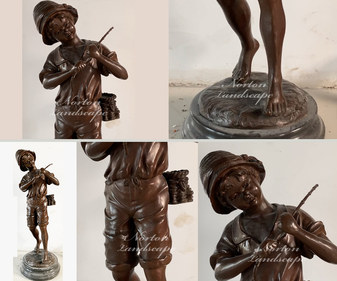 Bronze boy sculpture