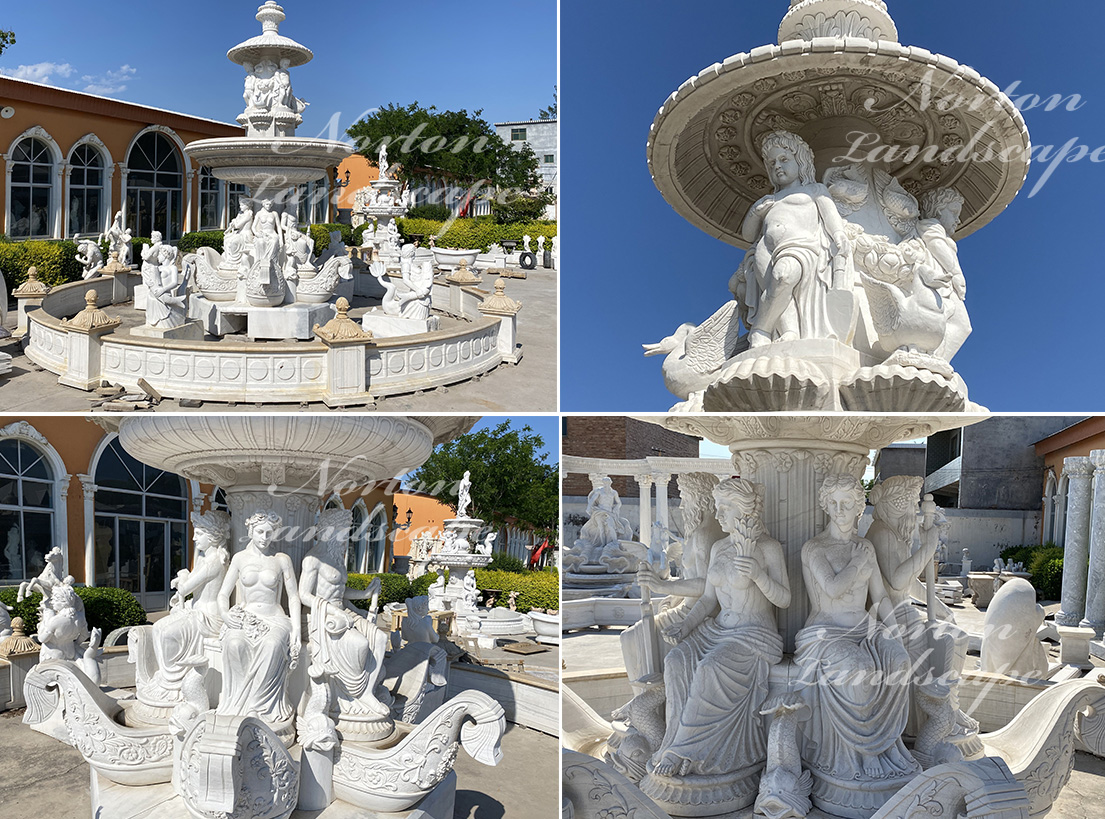 Large marble fountain with figure statues