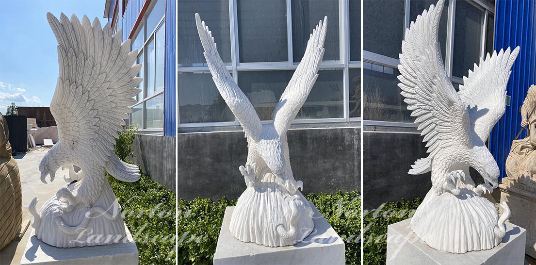 Marble eagle sculpture