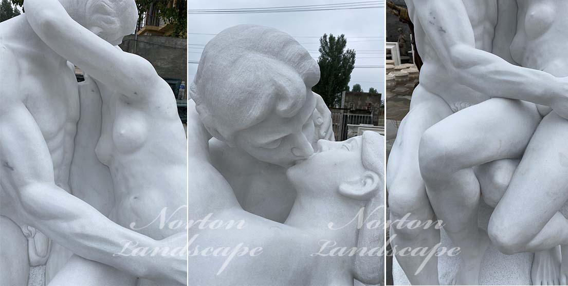 The kiss marble sculpture