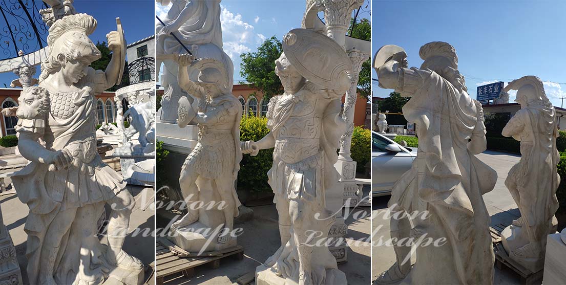marble roman soldier sculpture