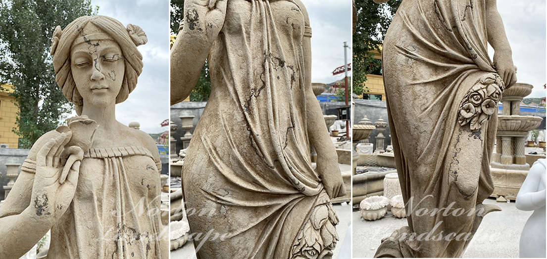 Antique marble woman statue