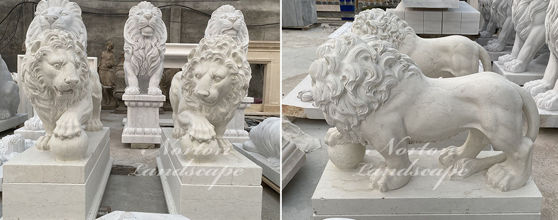 Marble stone lion statue
