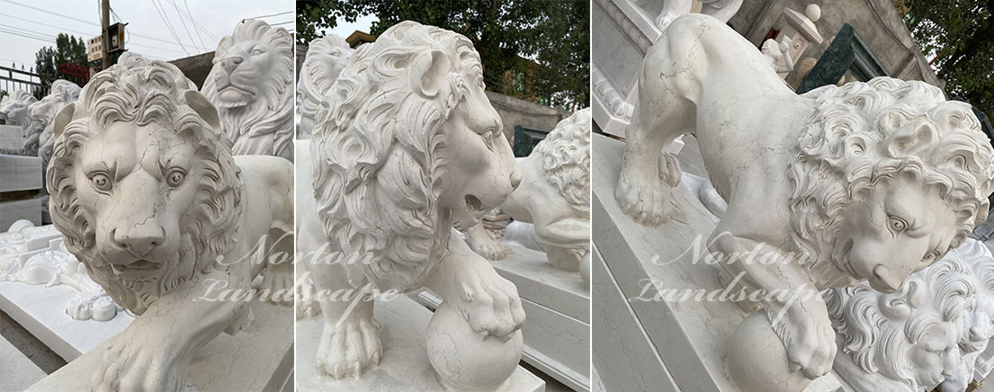 Marble stone lion statue