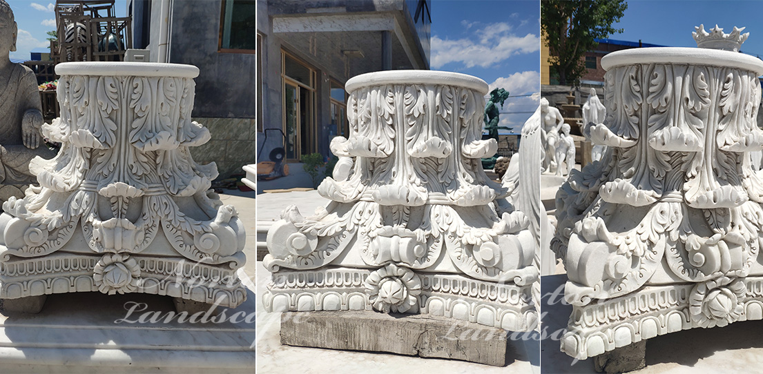 hand carved marble capital