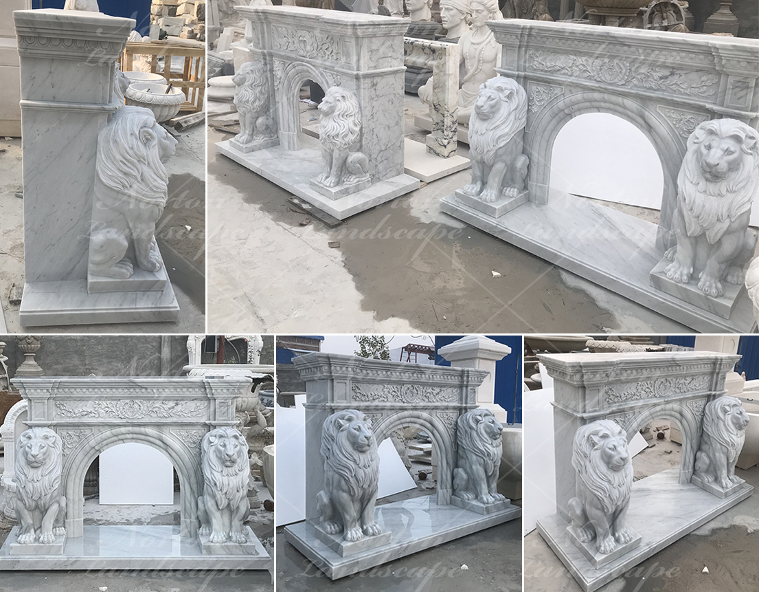 Carrara marble fireplace