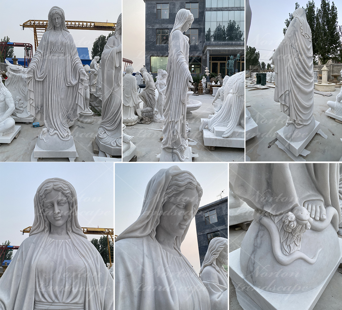 marble virgin mary statue