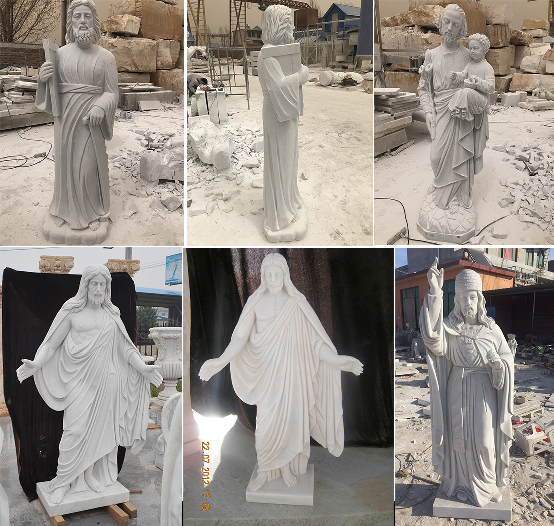 Stone carving marble jesus statue