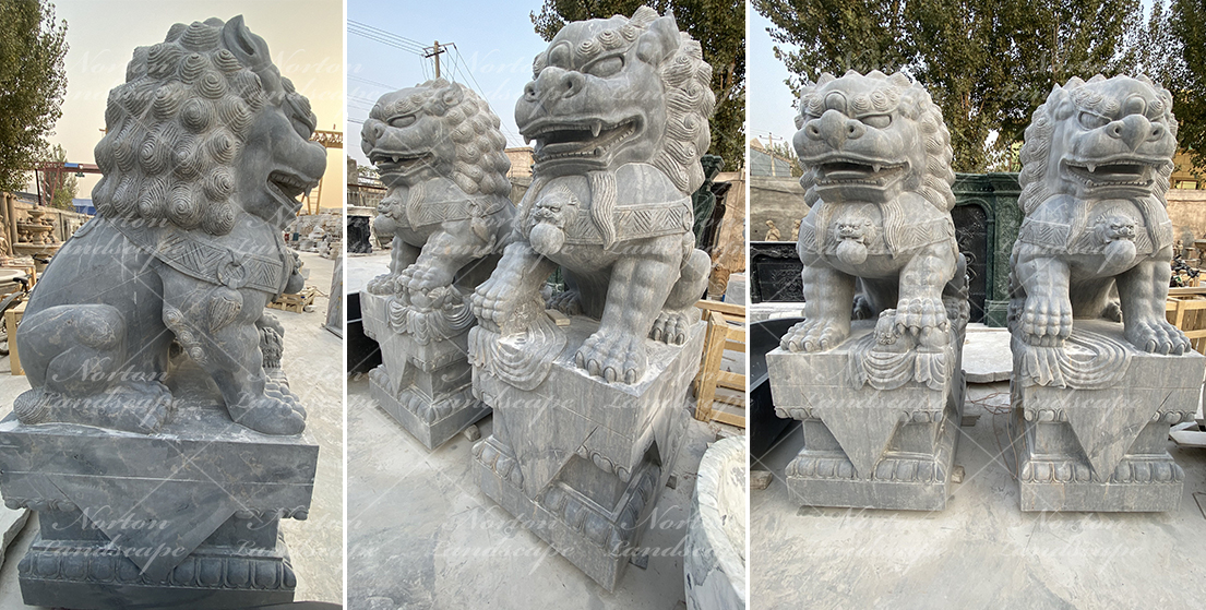 Granite foo dog statue