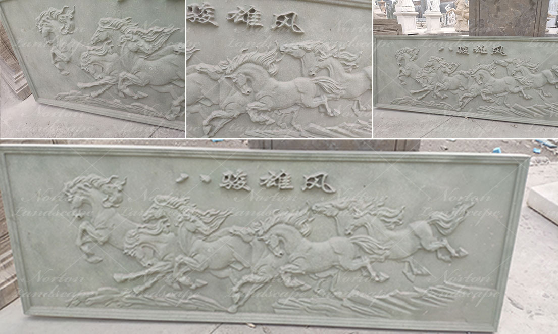 marble relief horse statue
