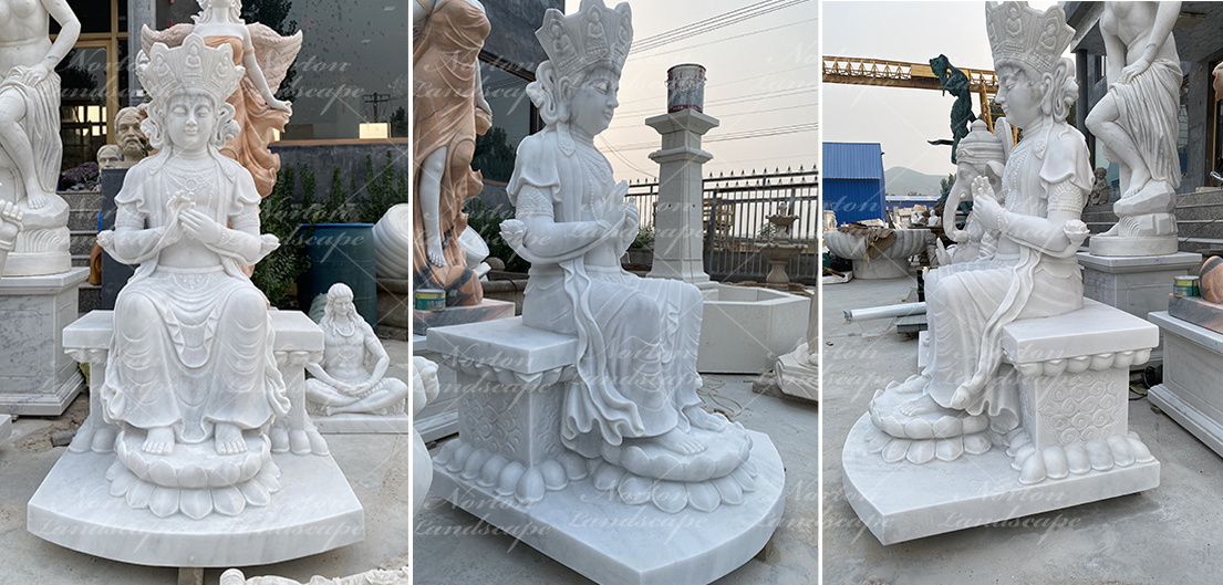 white marble buddha statue