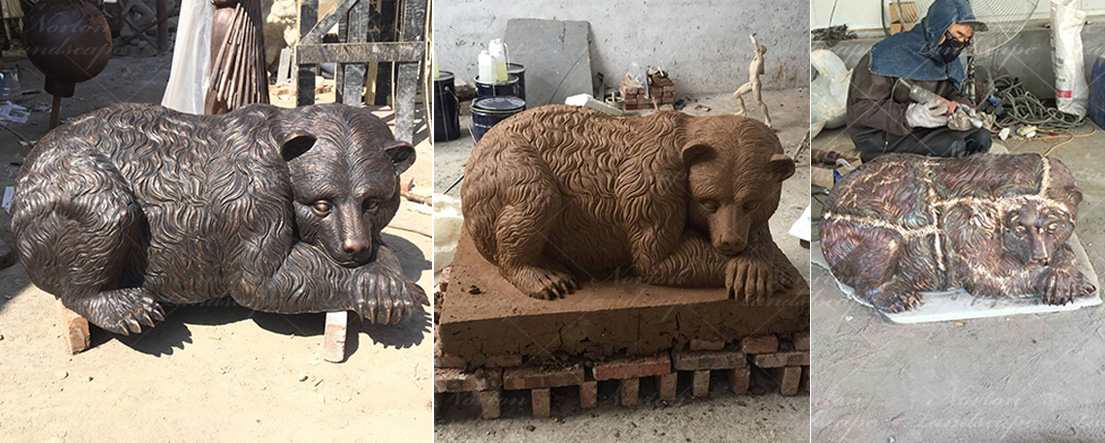 Bronze bear statue