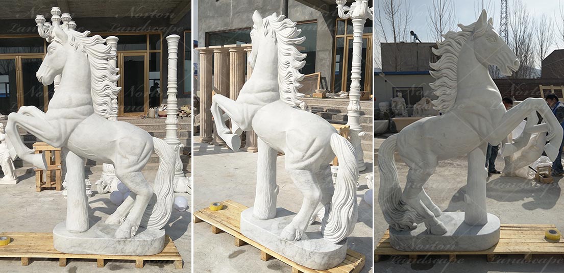 White marble horse statue