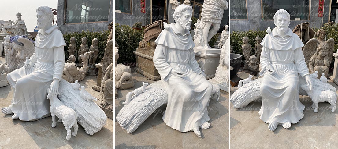 Jesus Good Shepherd Garden Marble Statue