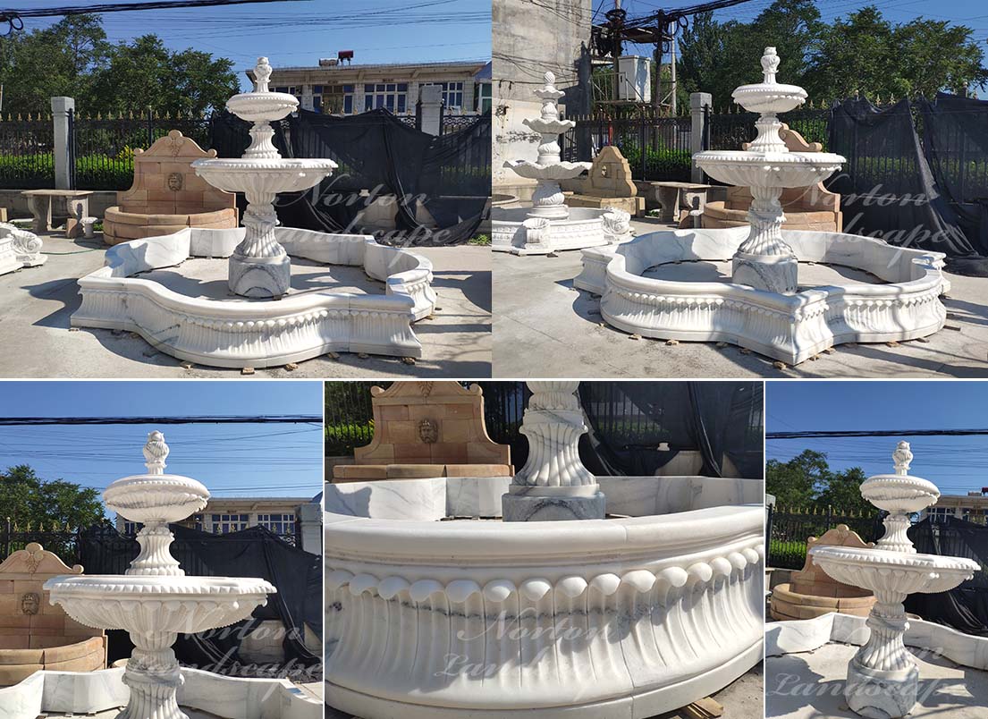 4 tiers European style marble fountain