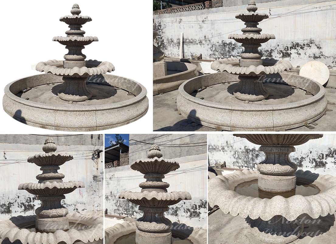 Granite garden water fountain