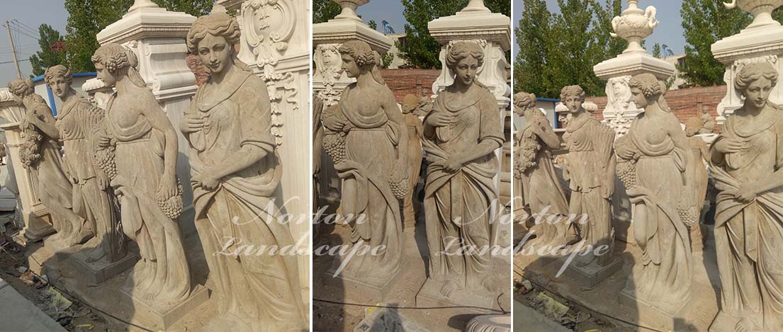 Granite four seasons statues