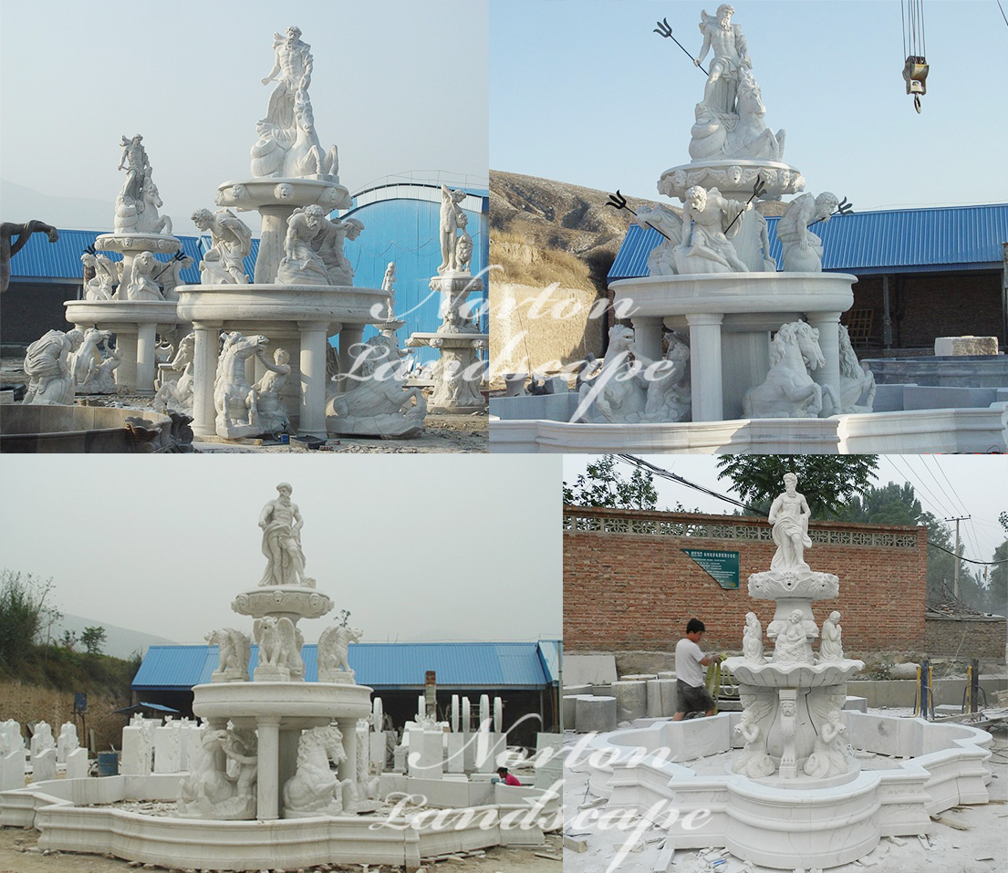 Large marble fountain with statues