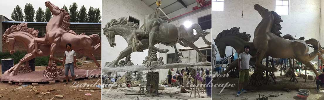 Large Metal Horse Statue