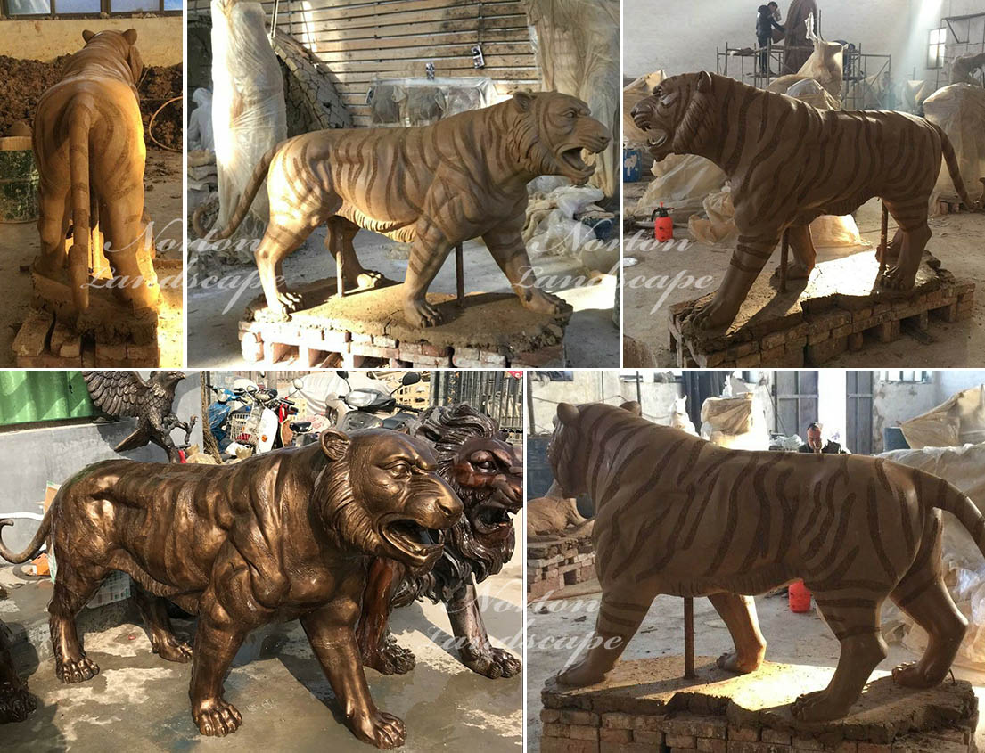 Bronze tiger statue