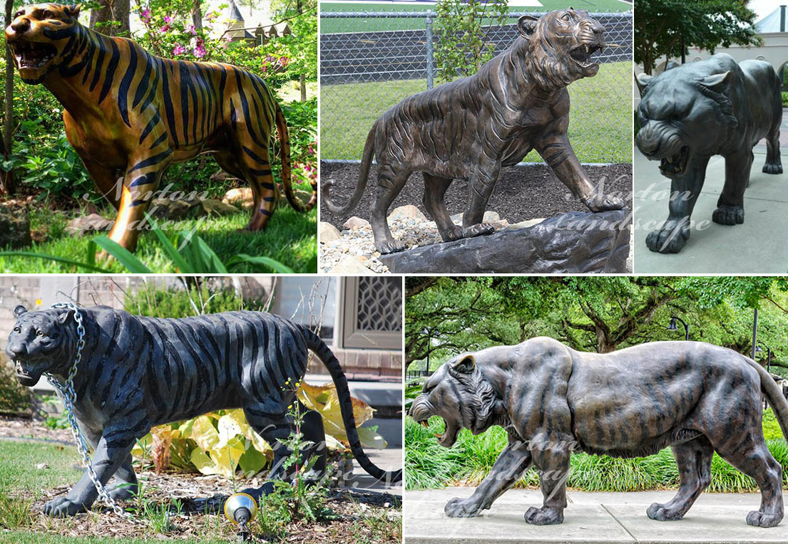 Bronze tiger statue