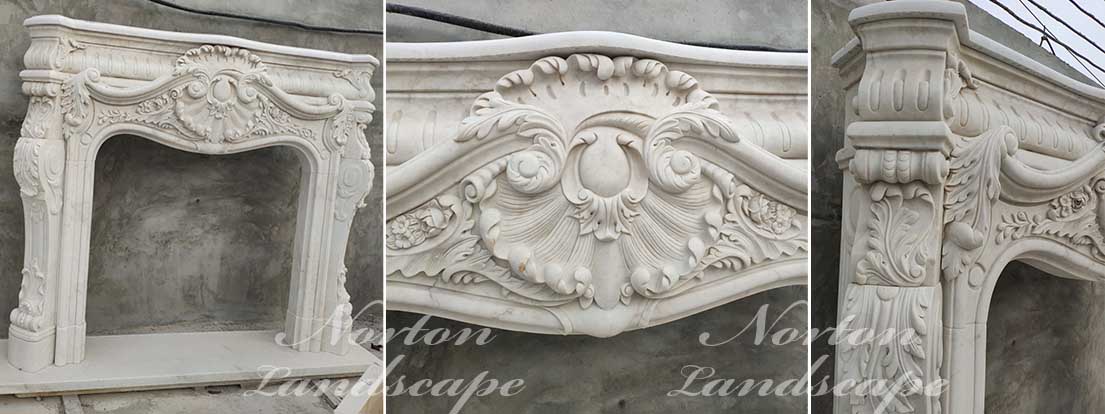 Hand carved European Style fireplace