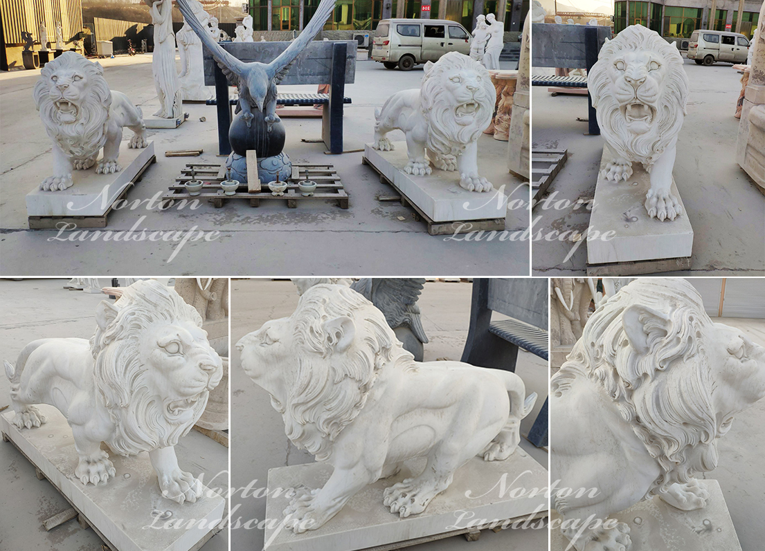 Hot sale marble lion statues