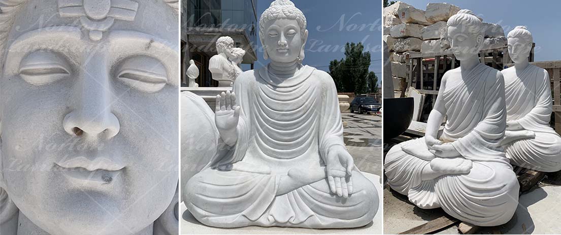 Stone carving marble buddha statue