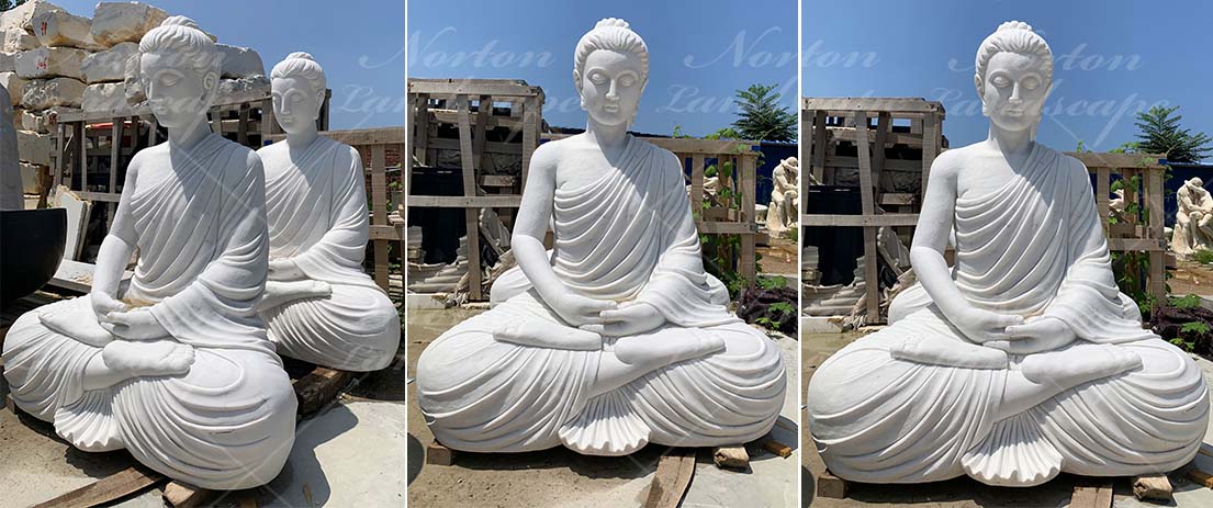 Marble sitting buddha statue