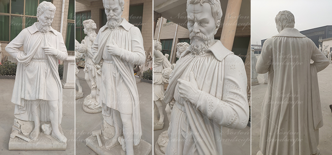 Marble roman man statues