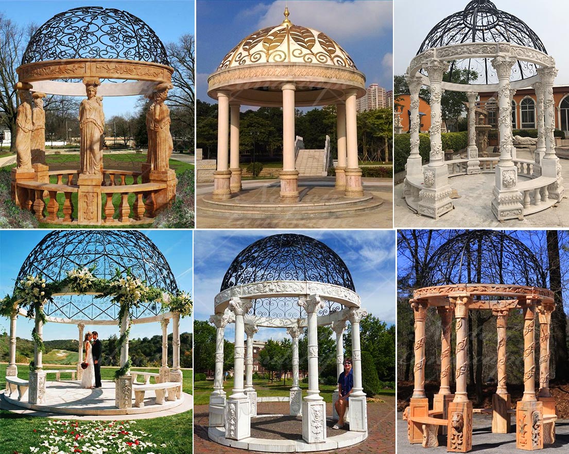 Large antique marble gazebo