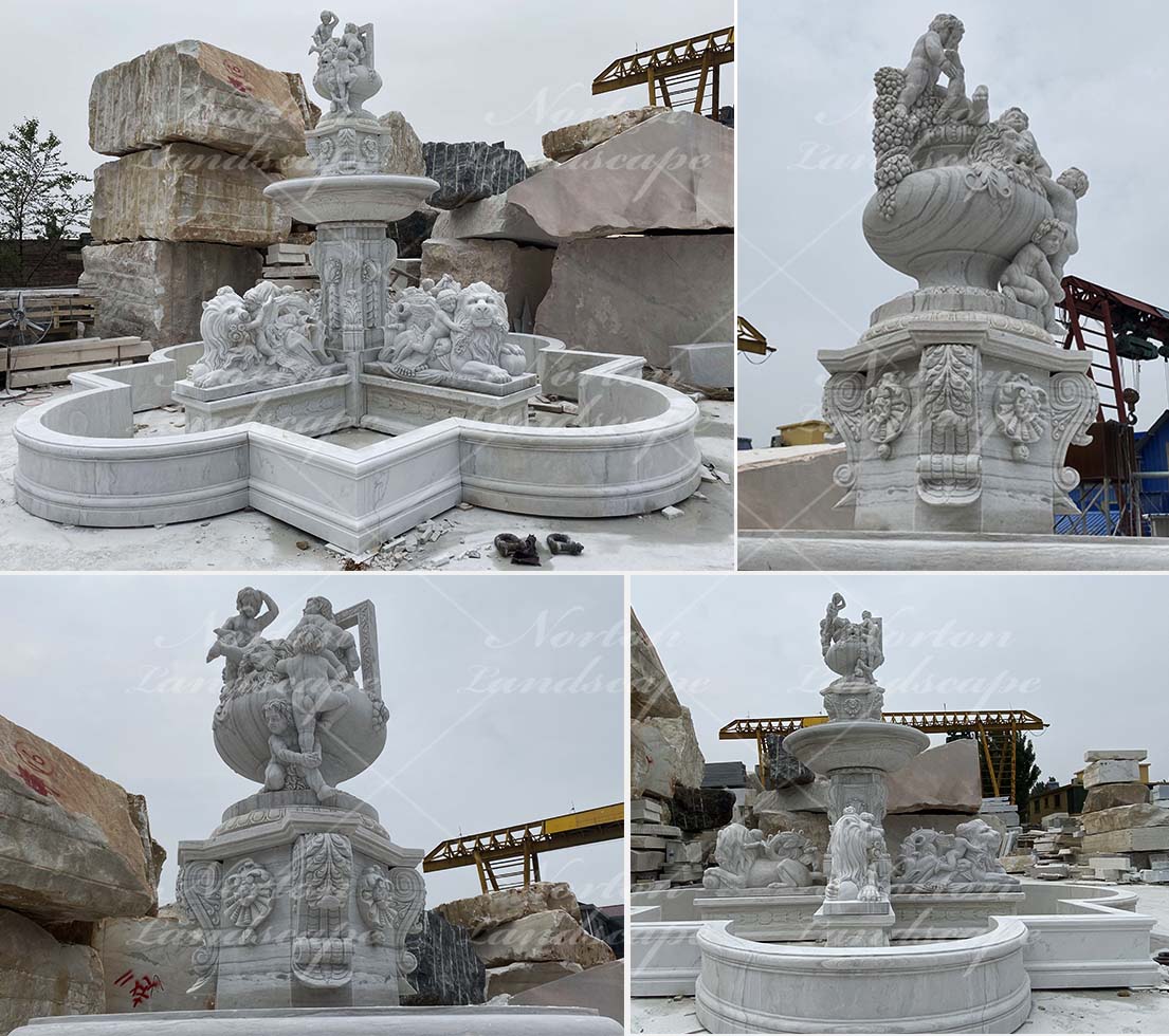 Large luxury marble water fountain