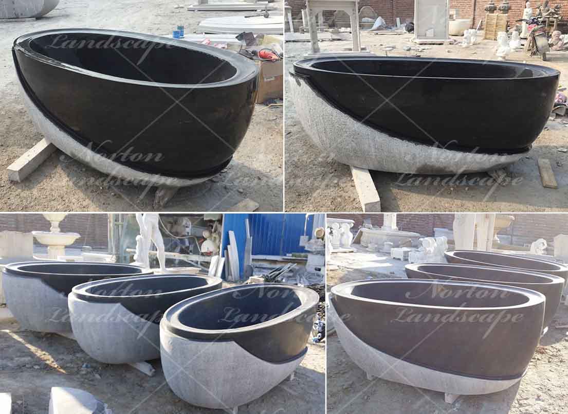 Custom design black Marble bathtub