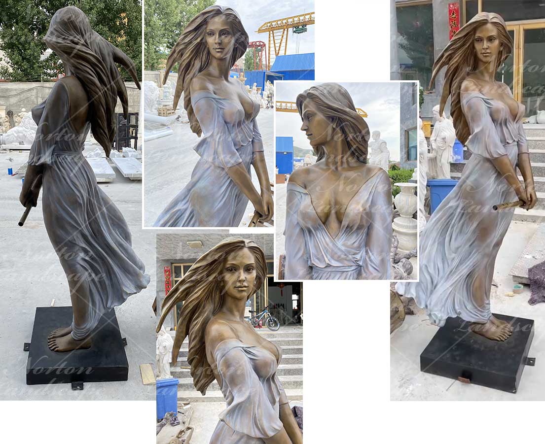 Beautiful bronze woman statue