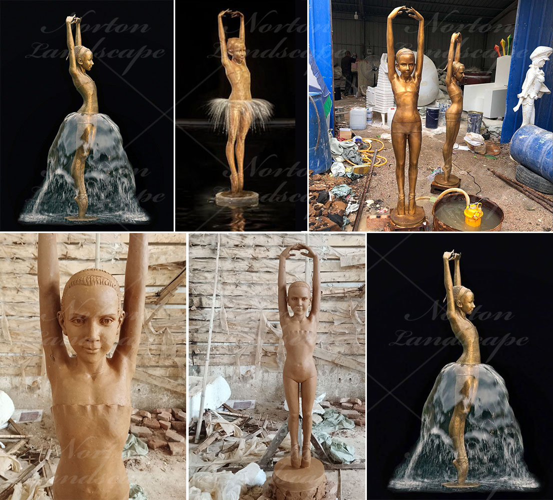 Bronze Ballet Girl Fountain Sculpture